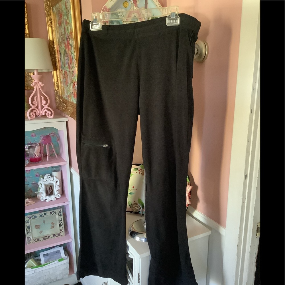 Columbia fleece pants ladies large black EUC